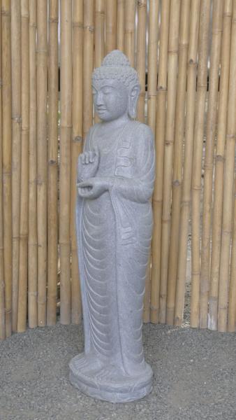 Product image 7 of the product “Standing Buddha made of Riverstone in Dharmachakra position - gesture of wheel of the teaching of Dharma. About 120cm height. ”